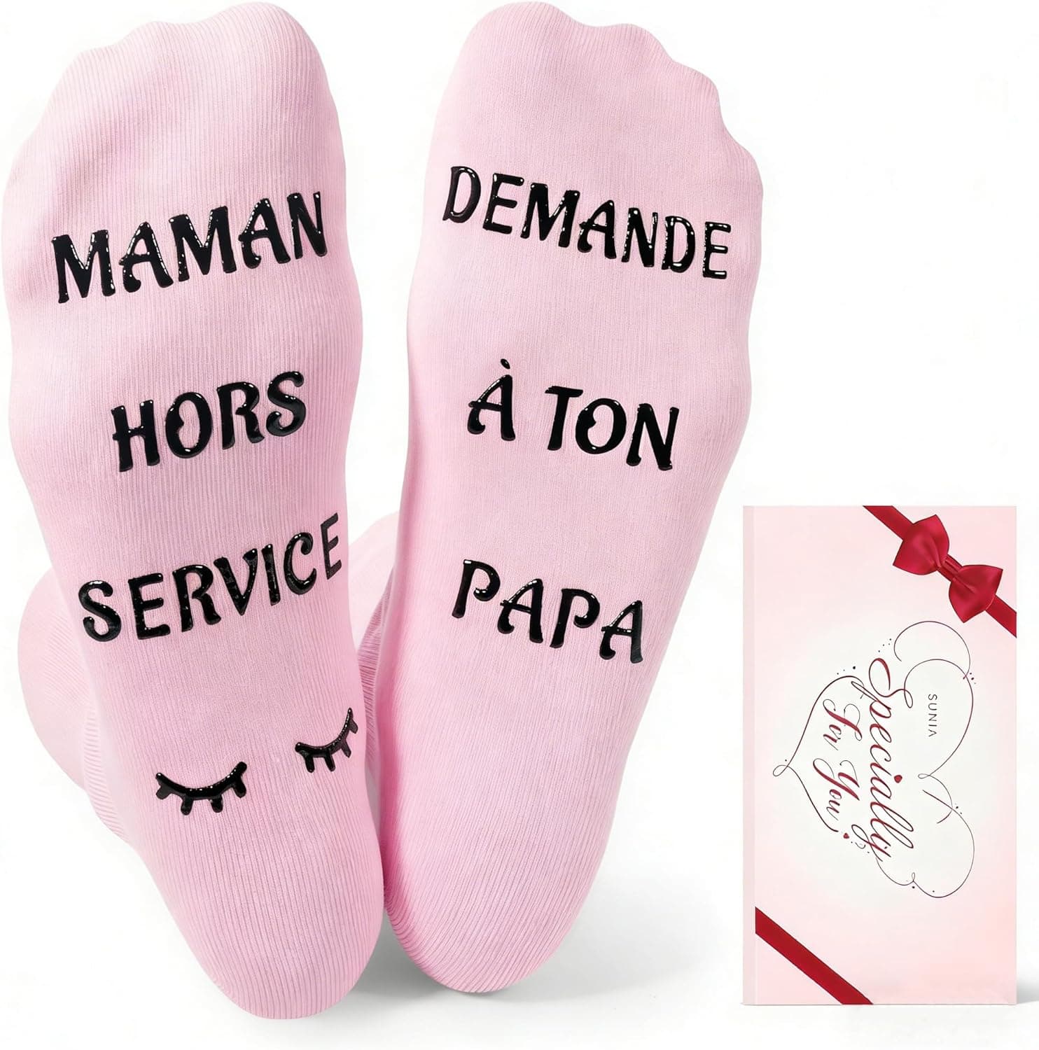 Sunia Cadeau Fete des Meres, Chaussettes Humour Femme 39 42, Cadeau Femme Original Utile, Chaussettes Rigolotes Femme, Cadeau Maman Mamie Soeur Nounou, Cadeau Rigolo Anniversaire, Fête des Mères