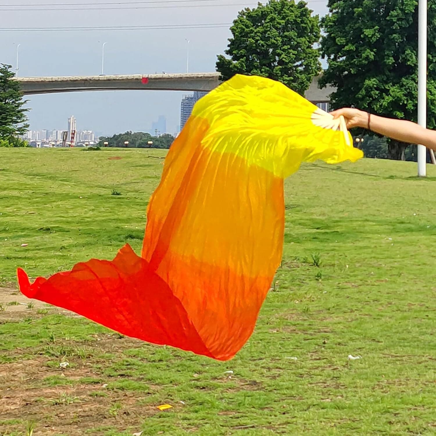1 Paire D'éVentails De Danse du Ventre Voiles, Danse éVentails en Soie De Danse du Ventre éVentail Voile De Danse du Ventre, 1.8m, pour Les Grands Spectacles, RéPéTitions