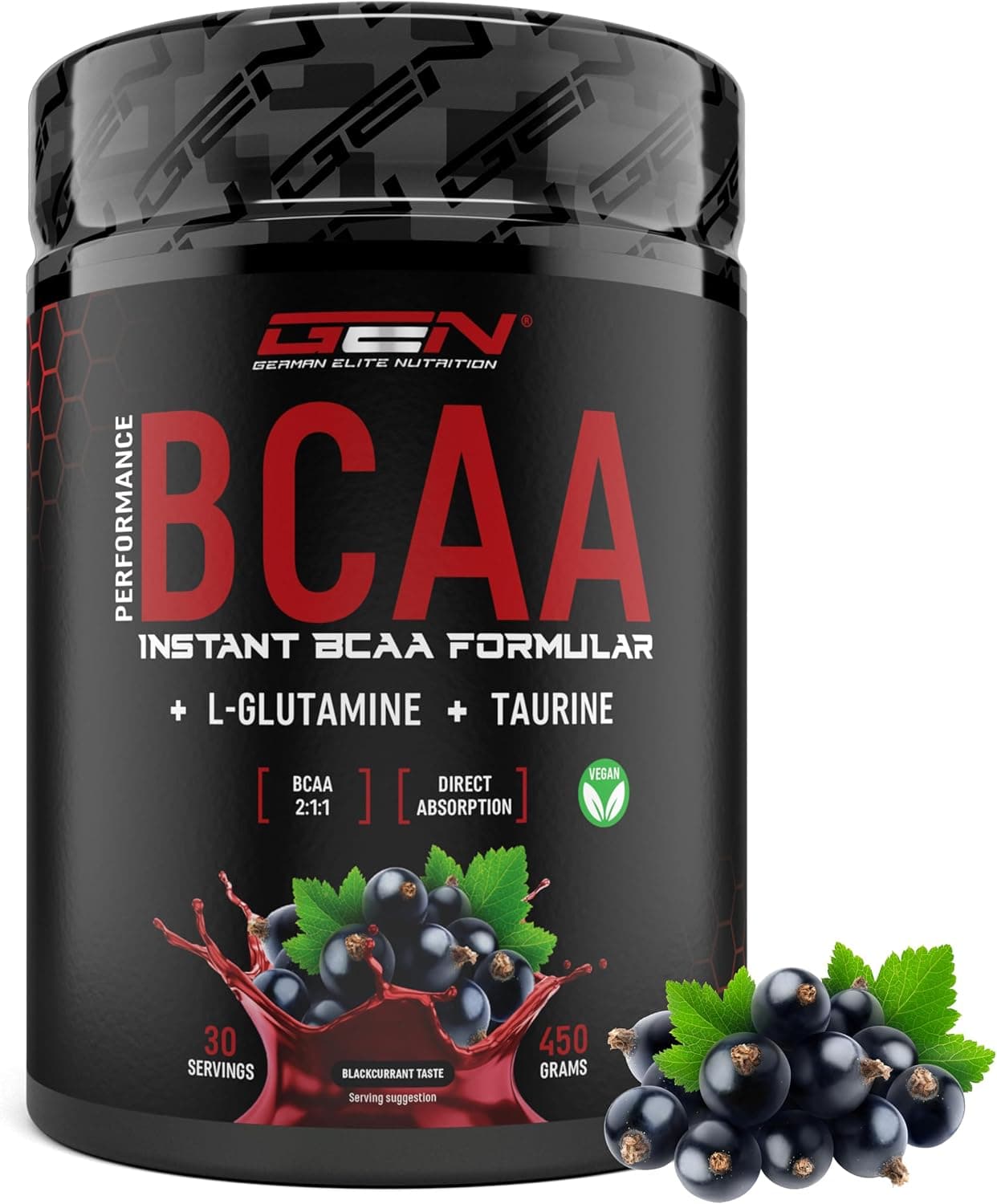 GEN GERMAN ELITE NUTRITION BCAA Performance - 450 g de Poudre - Ratio 2:1:1