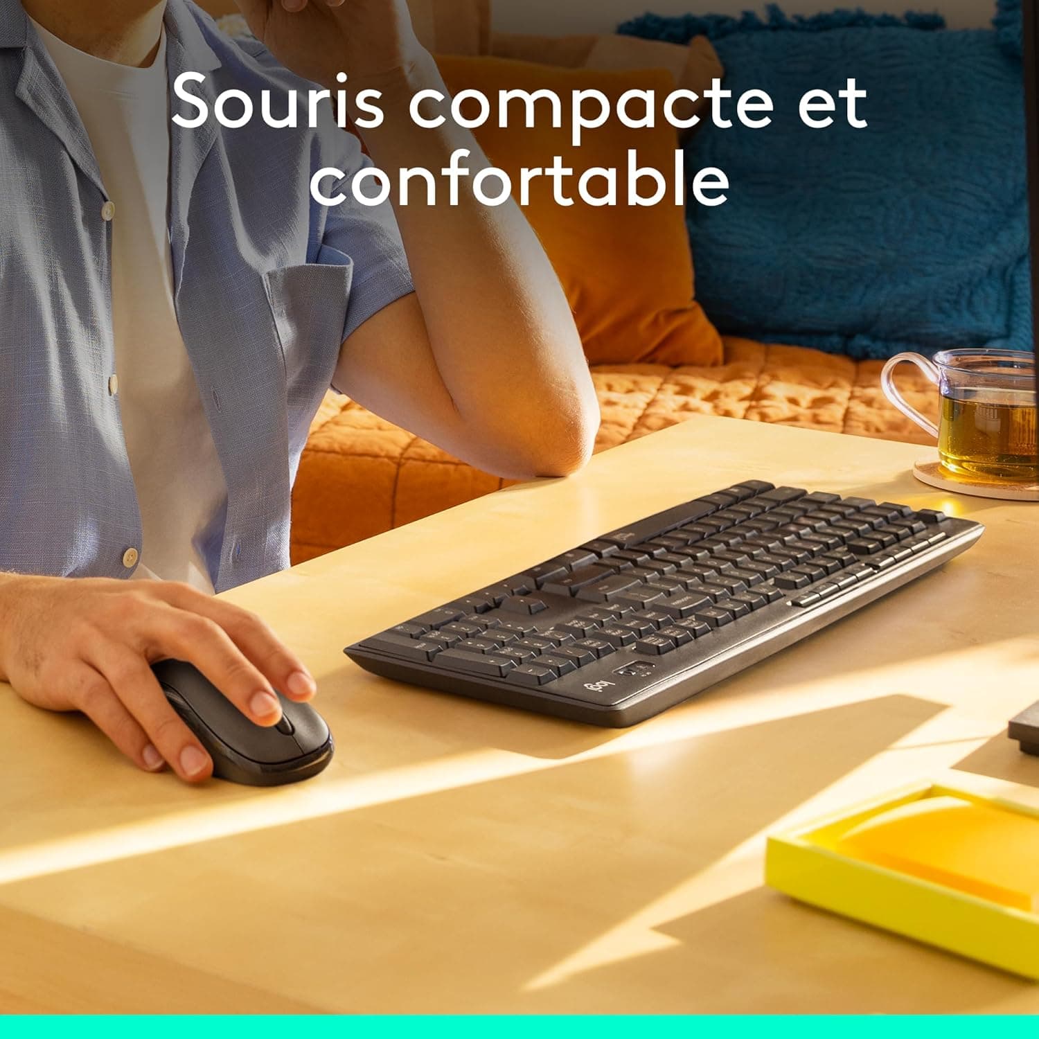 Logitech MK295 Silent ensemble souris et clavier sans fil | Layout Francese AZERTY - Grigio