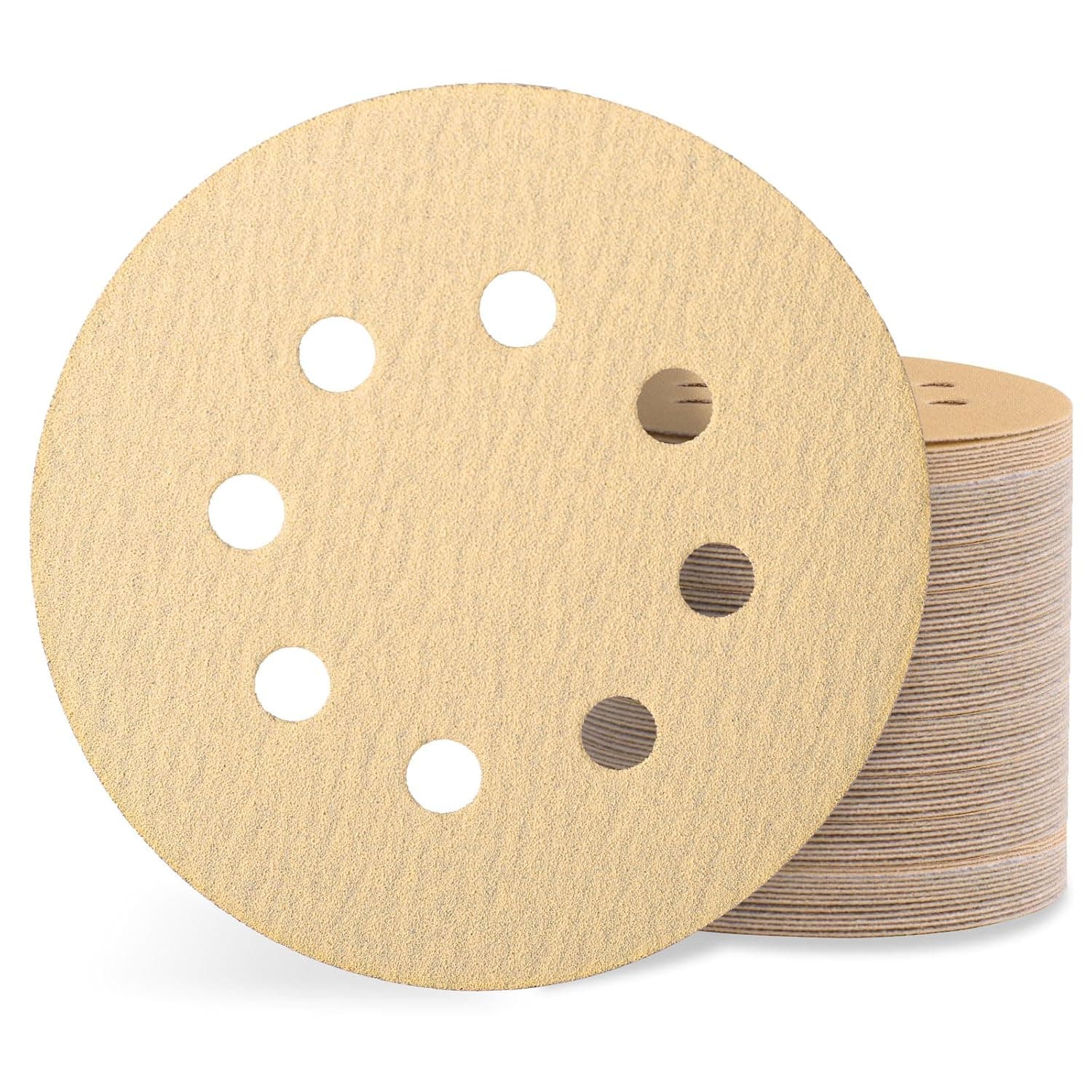 Disques Abrasifs 125mm –Lot de 100 Grain 150 Disque de Poncage 8 Trous Papier Abrasifs Pour Ponceuse Excentrique Bois Métal Peinture