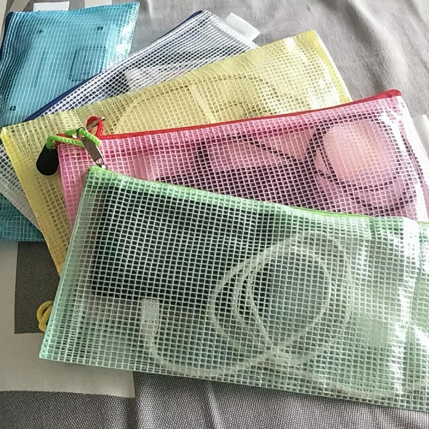 JMIATRY 30Pcs Pochette Zippée A6, 5 Couleur Pochette Plastique Zippée, Pochette Fermeture Éclair A6 Document Zippée Pour Stockage Document Recettes D'Entreprises Organisation, A6-30-COLORE