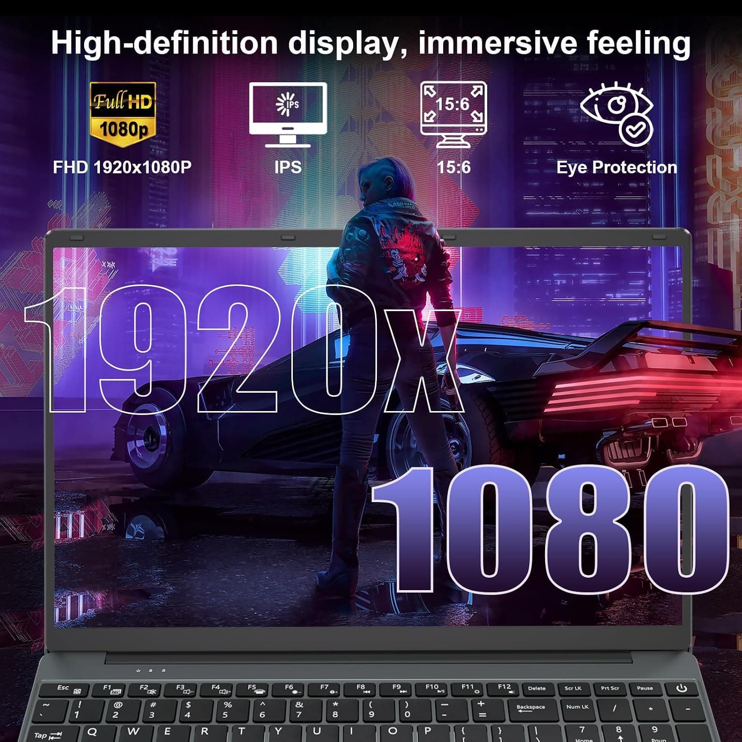 PINSTONE Ordinateur Portable 15,6 Pouces, PC Portable Celeron N5095 | 16 Go RAM 512 Go SSD, Écran Full HD, Lecteur d’empreintes, HDMI, WiFi 5, Bluetooth, pour Bureau et Études