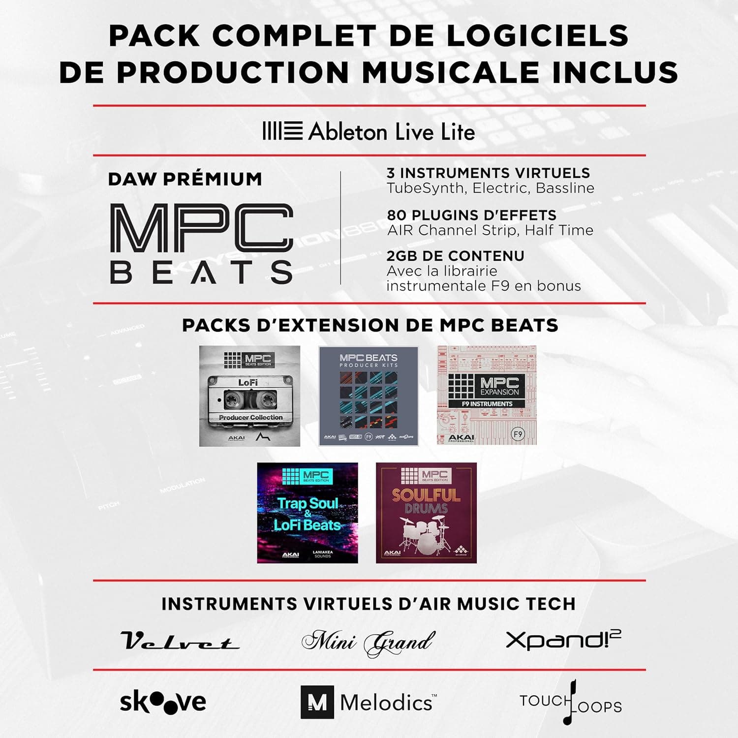 M-AUDIO Keystation 88 MK3 Controleur USB MIDI | Controleur 88 Touches Semi-Lestees pour Synthetiseurs Virtuels et Logiciel DAW d'Enregistrement Inclus