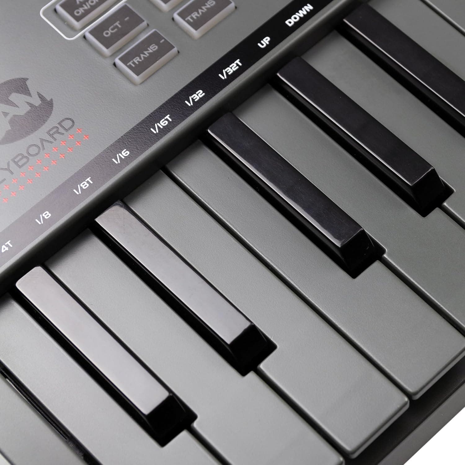 RockJam Go 25 Key USB & Bluetooth MIDI Keyboard Controller With 8 Backlit Drum Pads, 8 Knobs