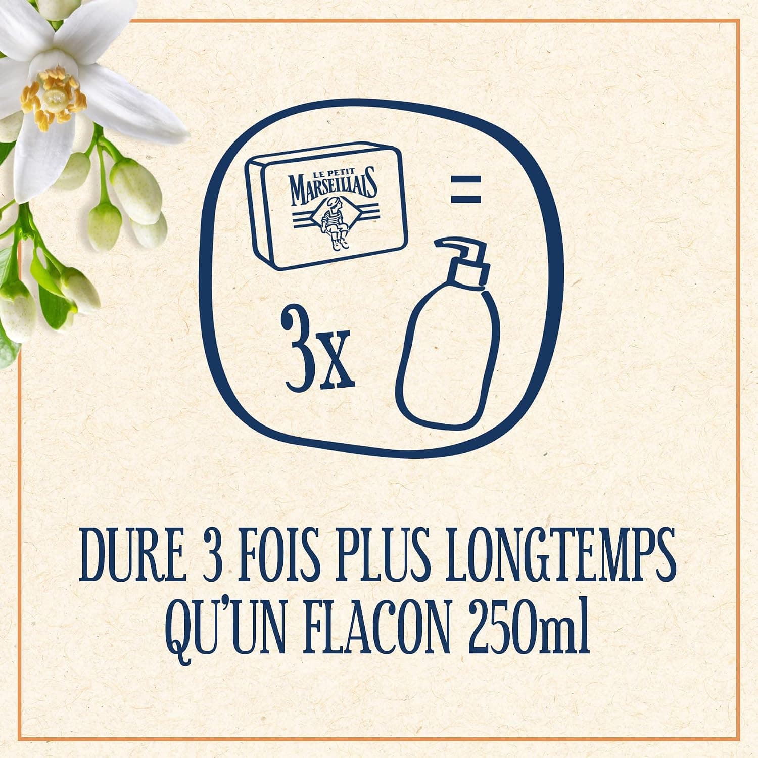 Le Petit Marseillais Savon Extra Doux Fleur d'Oranger, 4 pains de 100 g