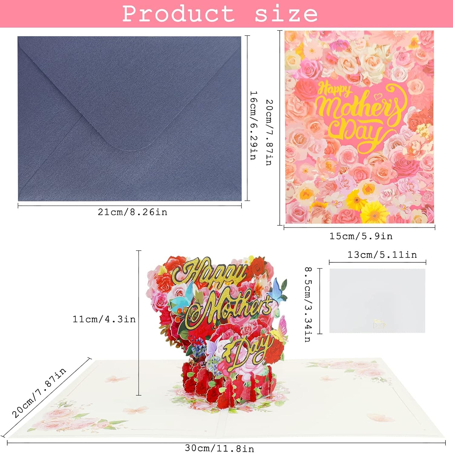Shinybox Carte de Fête des Mères, 3D Pop Up Carte de Voeux pour ma maman D'amour, Carte de Voeux 3D Fête des Mères, Meilleur Cadeau pour l'Anniversaire de Maman et la Fête des Mères