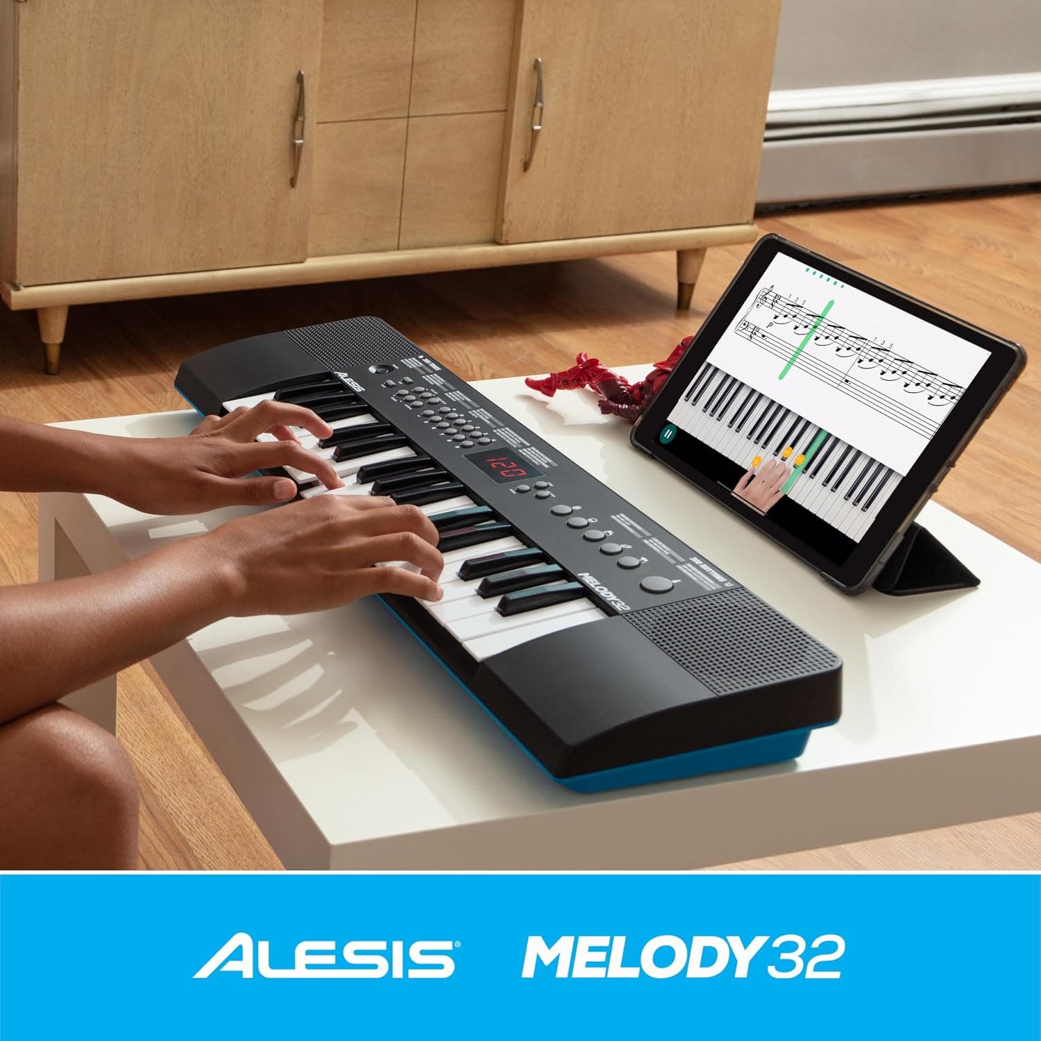 Alesis Melody 32 Mini Clavier Piano | 32 Touches, 300 Sons, Alimentation USB/Pile, Cours de Piano Inclus, pour Débutants