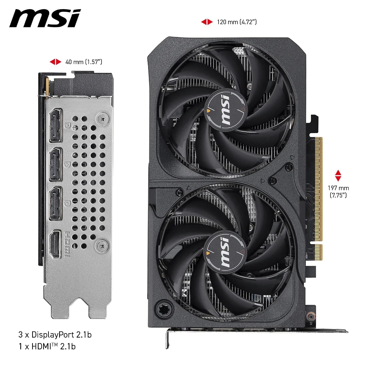 MSI NVIDIA GeForce RTX 5050 8G Shadow 2X OC Carte Graphique