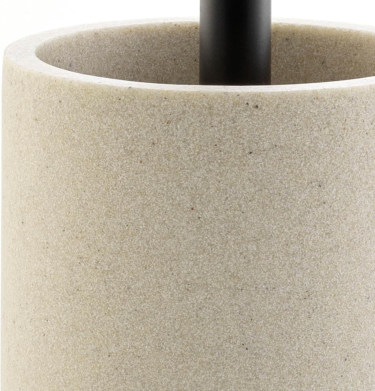 douceur d'intérieur, Brosse WC (Diamètre 10 x 40 cm) Granite Sable, Polyrésine Unie