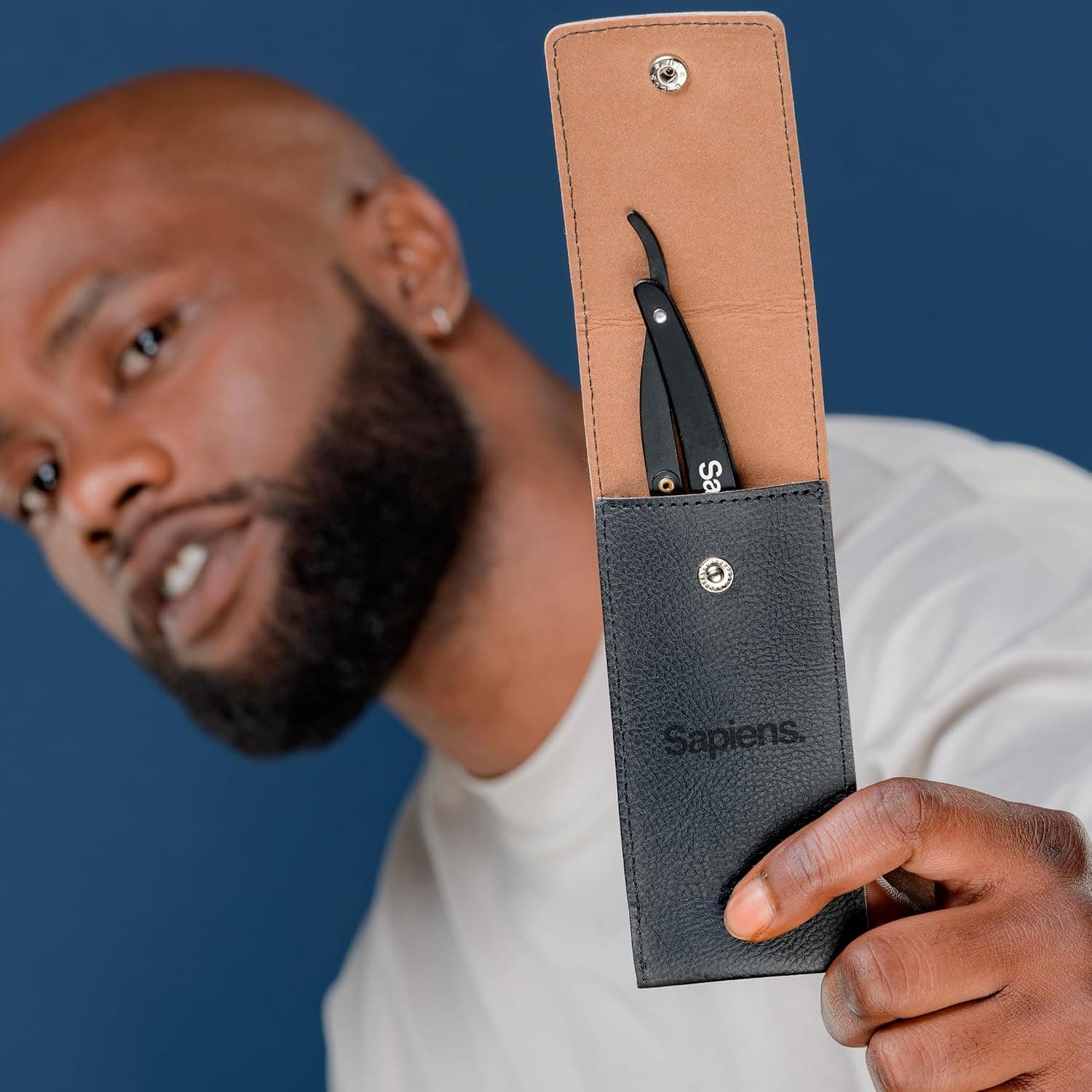 Sapiens Kit Rasage Barbier | Rasoir Coupe Choux Barbe, 120 Lames de Rasoir, Gel de Rasage Transparent, Hydratant Visage AprĂšs Rasage, Pochoir Contours
