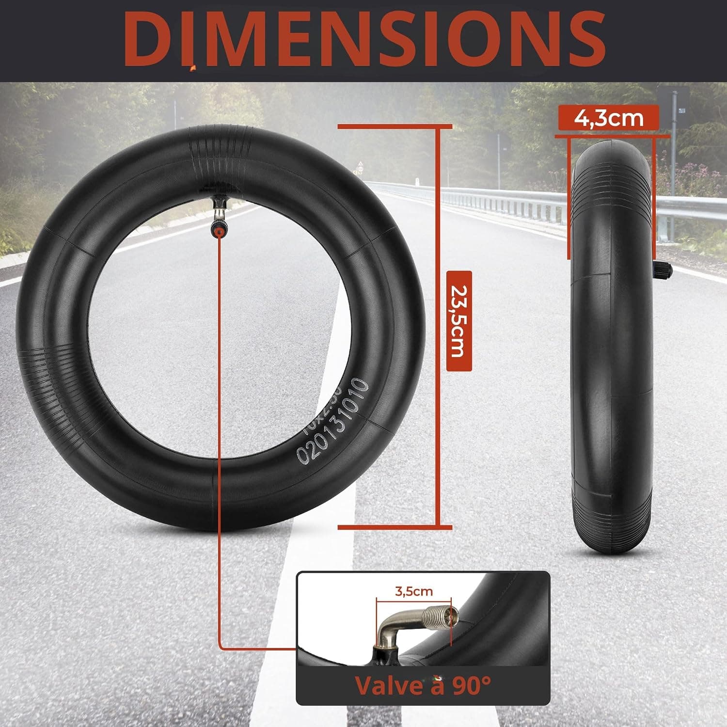 ANSENI Pneus de 10 pouces(10 x 3.0) (80/65-6) (255 x 80) pour Trottinette