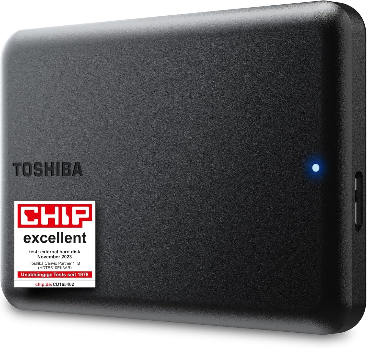 Toshiba Canvio Partner 1TB - Disque Dur Externe Portable 2,5'', USB 3.2, Compatible Mac et Windows. (HDTB510EK3AB)