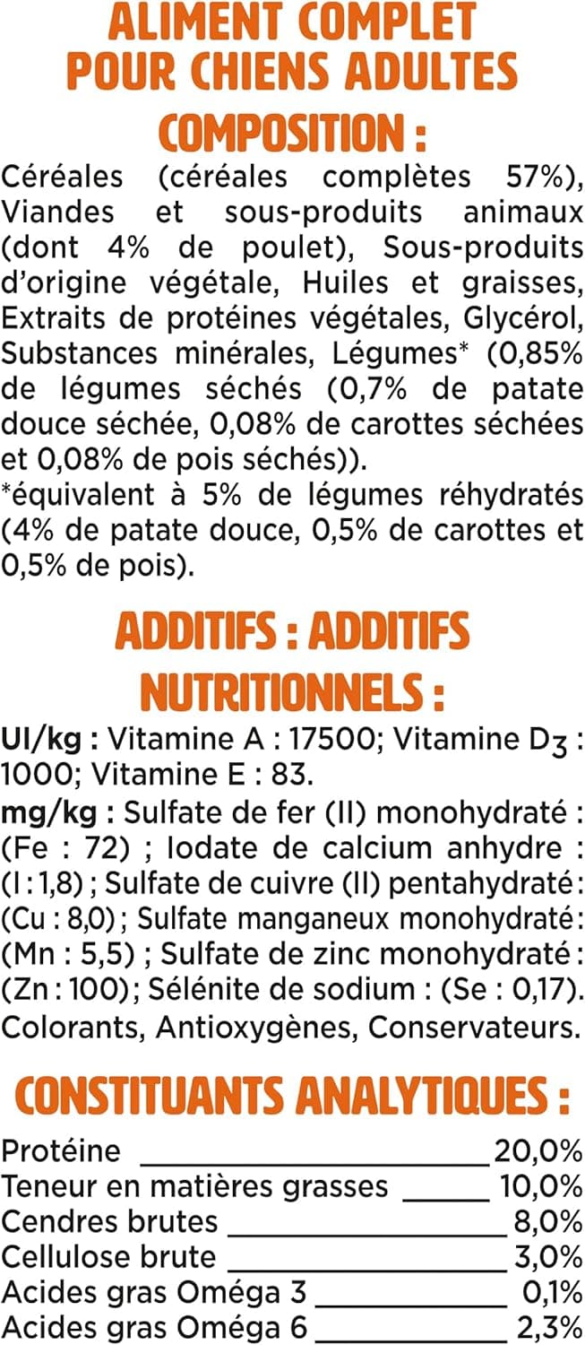 FIDO Croq et Tendre - Croquettes Chien Poulet Patate Douce - Sac de 7 kg | Croquettes Chien Saveur Poulet Patate Douce - Enrichi en oméga 3 et 6 pour la peau et les Muscles - Alimentation Chien