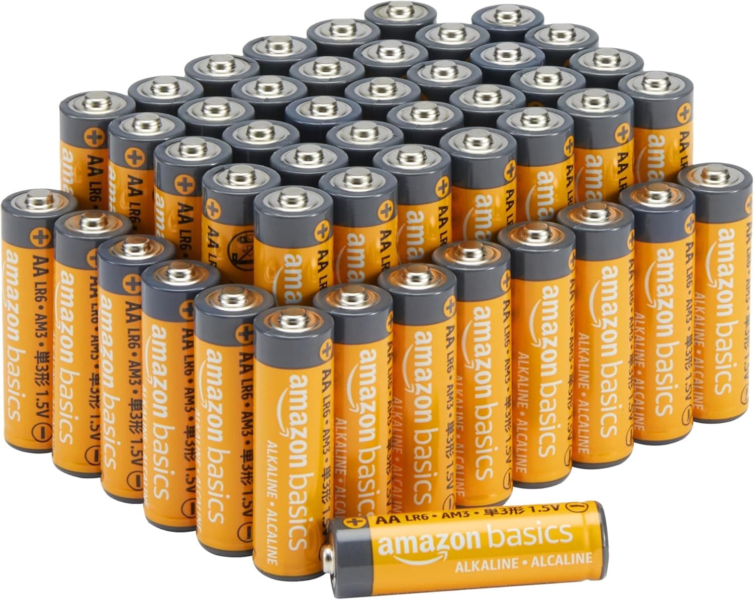 Amazon Basics Lot de 48 piles alcalines AA haute performance, 1,5 V, durée de conservation de 10 ans