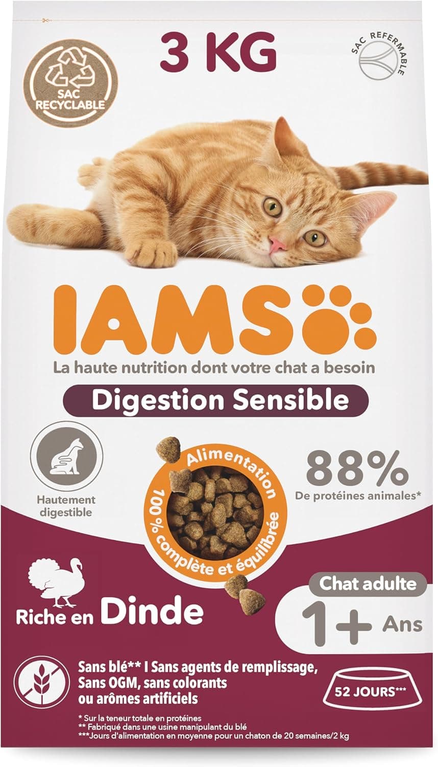 IAMS Sensitive Digestion Chat Adulte Dinde 3 kg