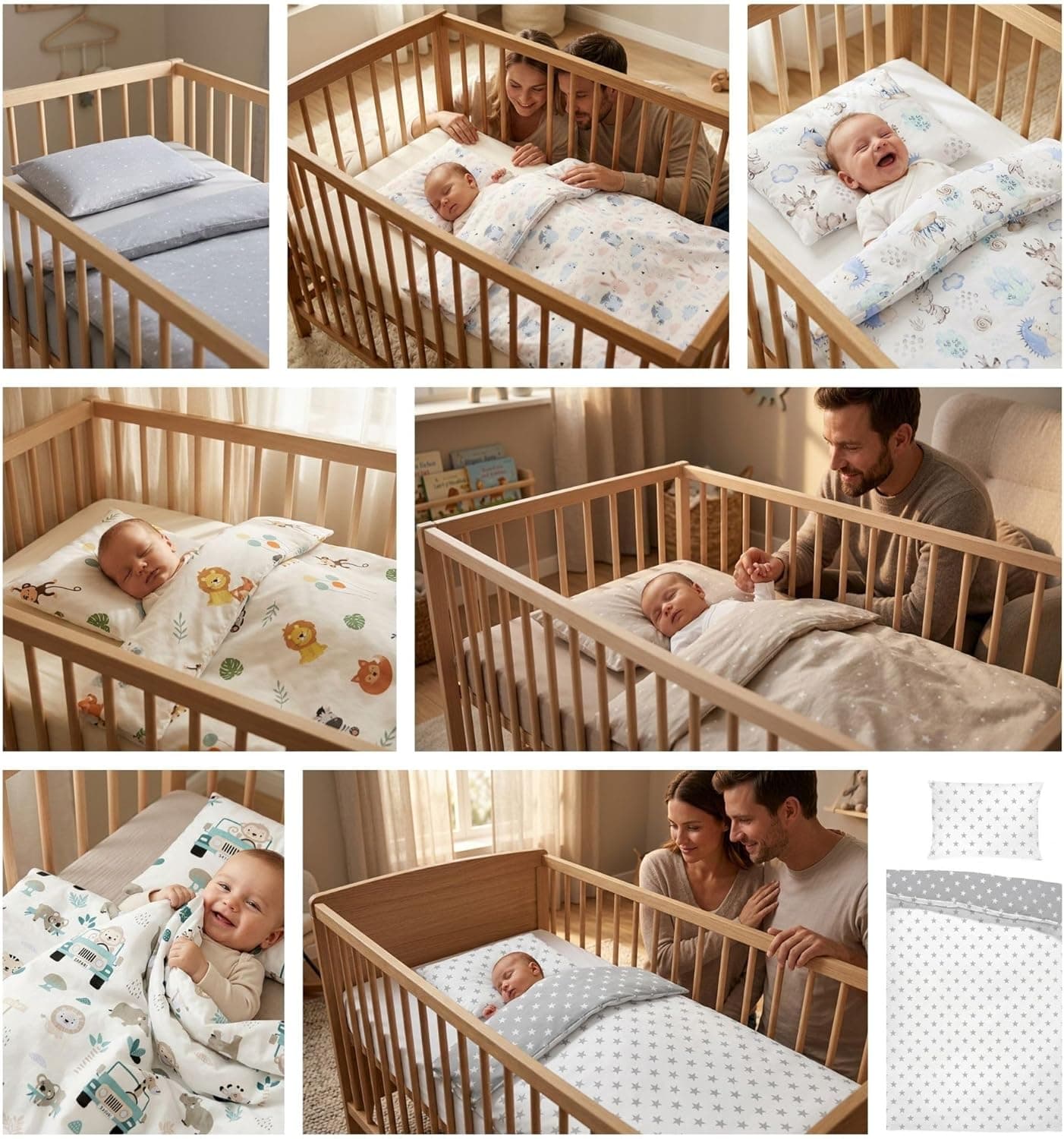 Totsy Baby Parure de Lit Bébé 100x135 cm Coton Housse de Couette Taie 40x60