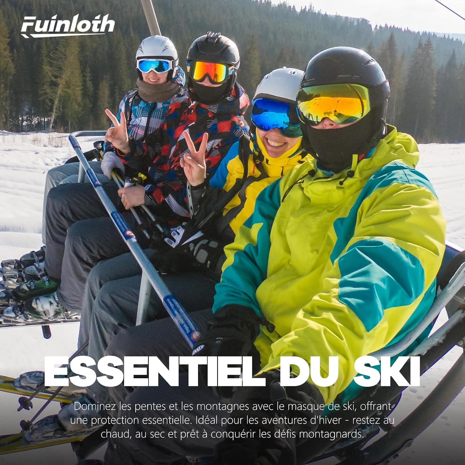 fuinloth Cagoule Fine Masque de Ski Moto Été Protection UV Unisexe
