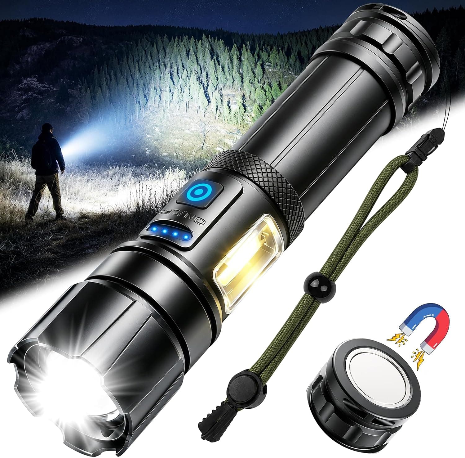 RAYLON Lampe Torche LED Rechargeable 500000 Lumens Ultra Puissante