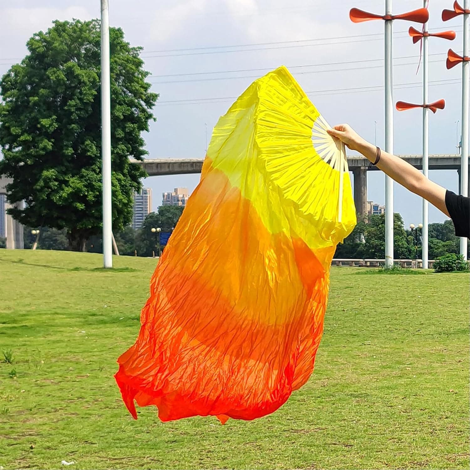 1 Paire D'éVentails De Danse du Ventre Voiles, Danse éVentails en Soie De Danse du Ventre éVentail Voile De Danse du Ventre, 1.8m, pour Les Grands Spectacles, RéPéTitions