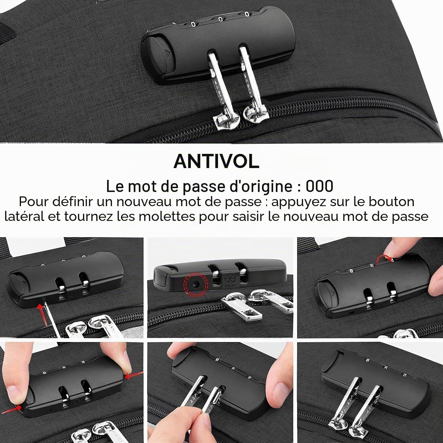 AMBOR 17.3'' Sac à Dos Portable,Sac a Dos Ordinateur avec USB Charging Port | Déperlant Sac a Dos Voyage Cabine, Sac a Dos Antivol Avion pour Homme avec Compartiment, Backpack pour les études les Vol