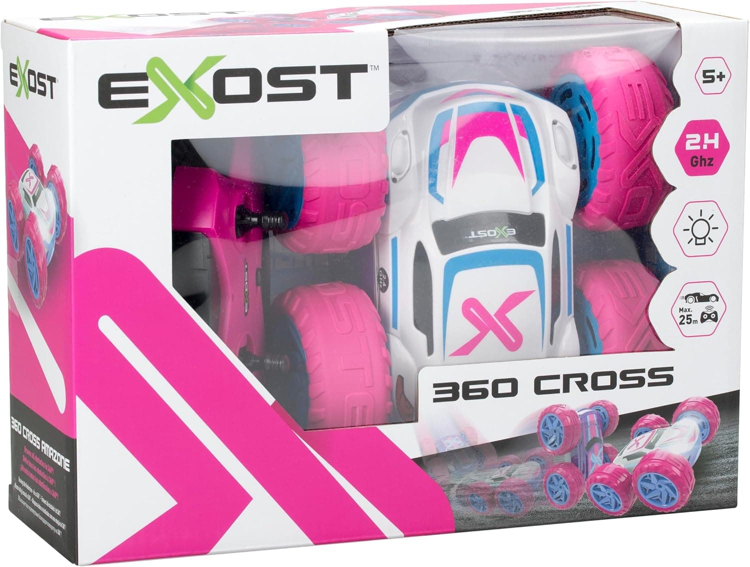 Silverlit - Exost Voiture Télécommandée Tout-Terrain 360 Cross - Batterie Rechargeable - Conduite sur 2 Faces à 360° + Phares LED - Vitesse : 12km/h - Jouet pour Enfants dès 5 Ans
