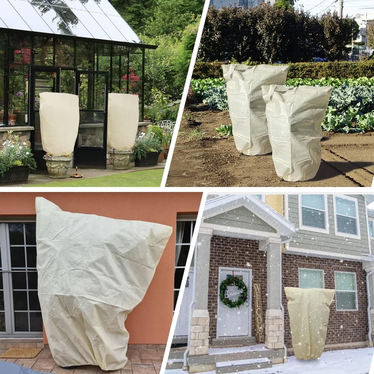 Tesmotor Housse D'hivernage Housse de Protection pour Plantes à Utiliser en Hiver 2Pack - (100 x 80 CM)