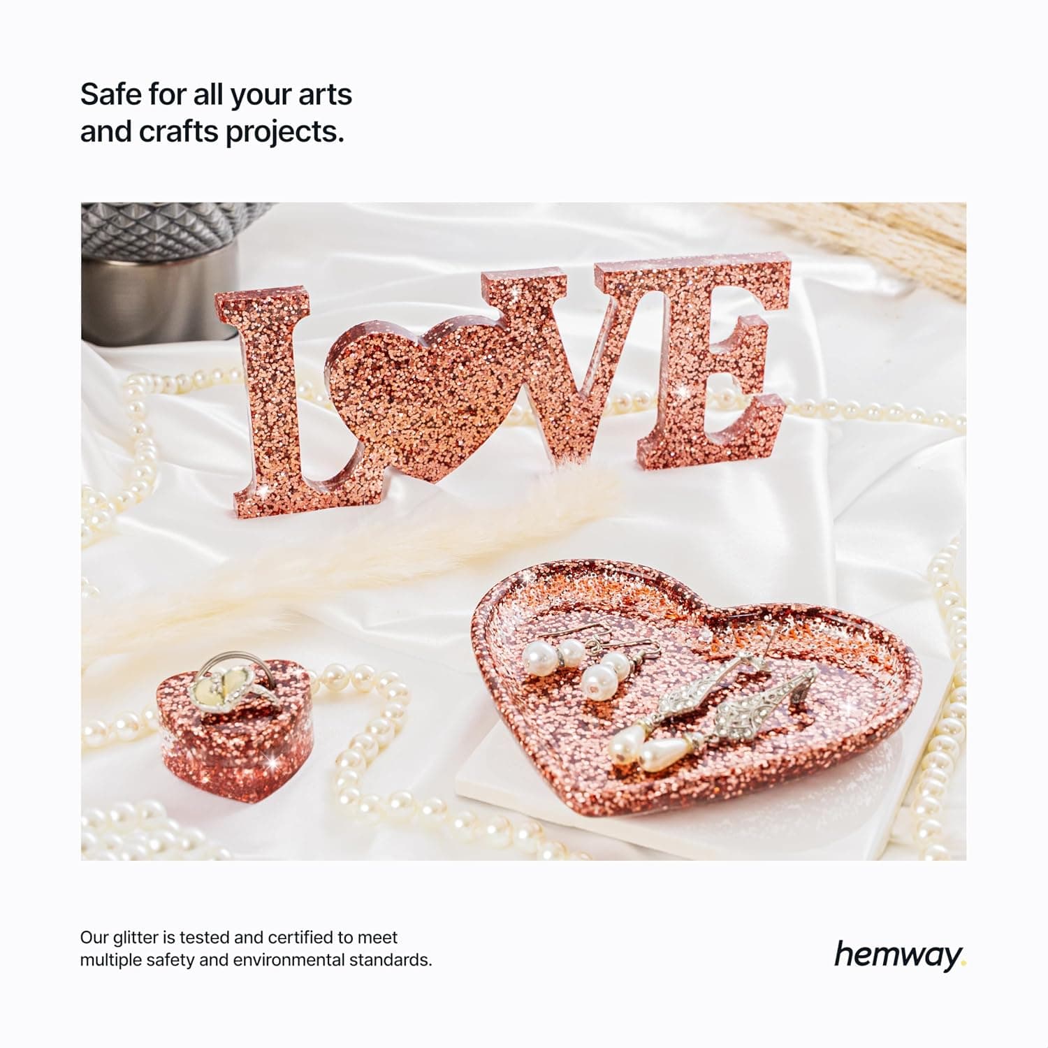 Hemway | Polyuréthane et résine époxy Glitter - FIN - 1/64" 0.015" 0.4mm - Rose Gold / 100 g