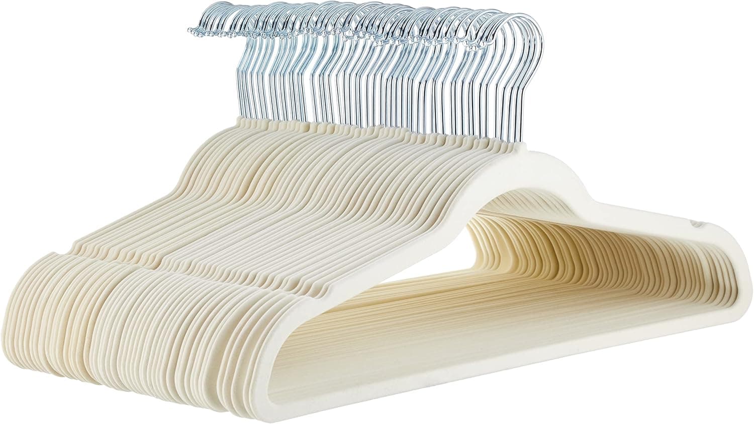 Amazon Basics Lot de 50 cintres en velours pour costumes Ivoire