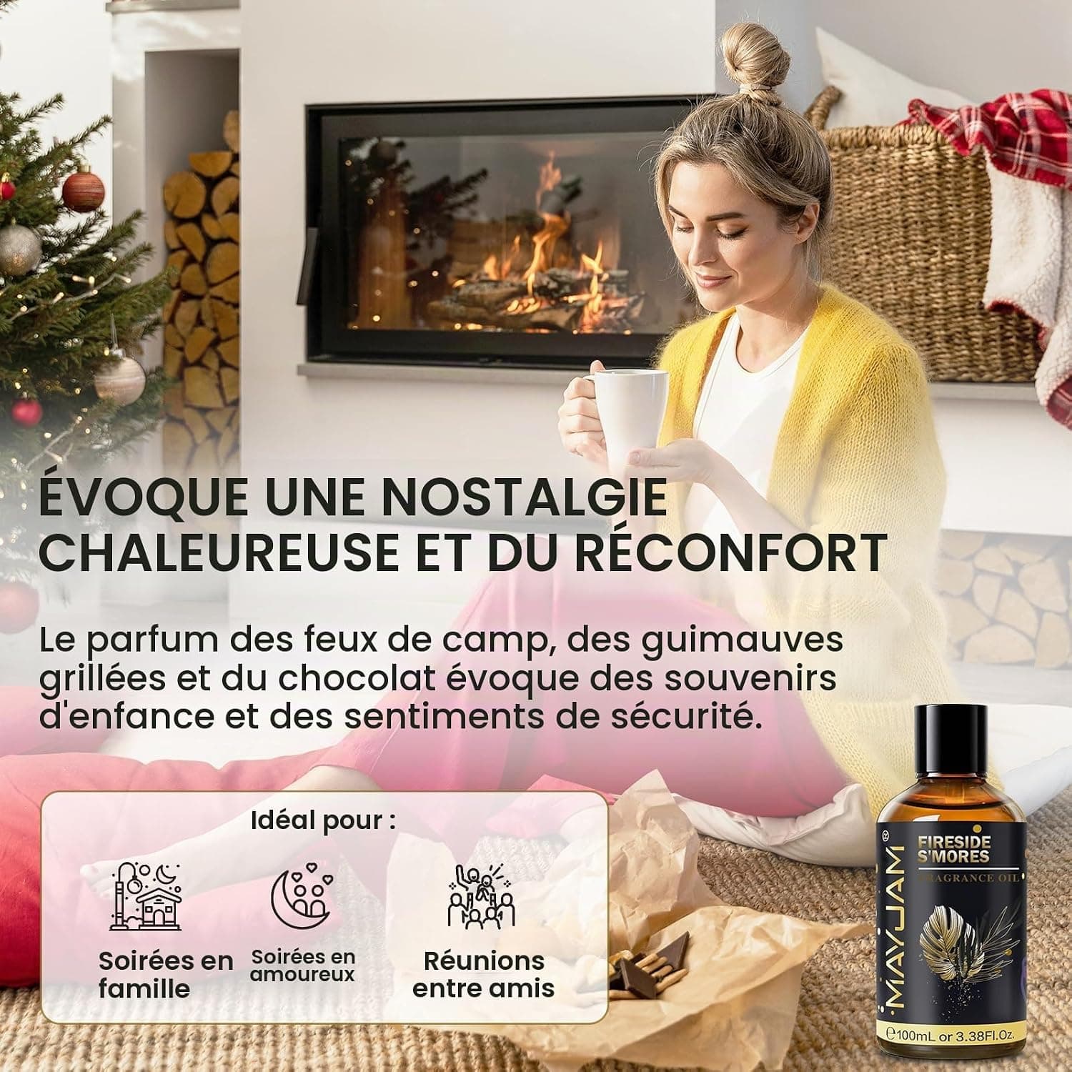 MAYJAM Huile Parfumée de S'mores Au Coin Du Feu pour Diffuseur 100ML