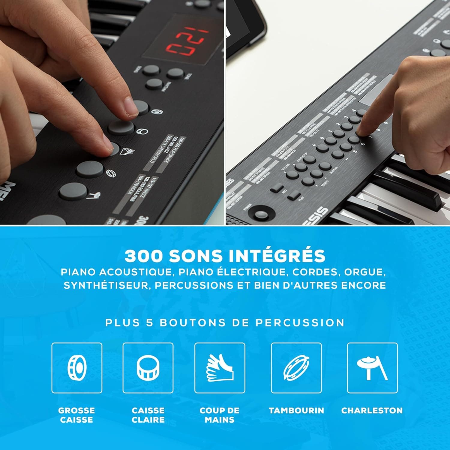 Alesis Melody 32 Mini Clavier Piano | 32 Touches, 300 Sons, Alimentation USB/Pile, Cours de Piano Inclus, pour Débutants