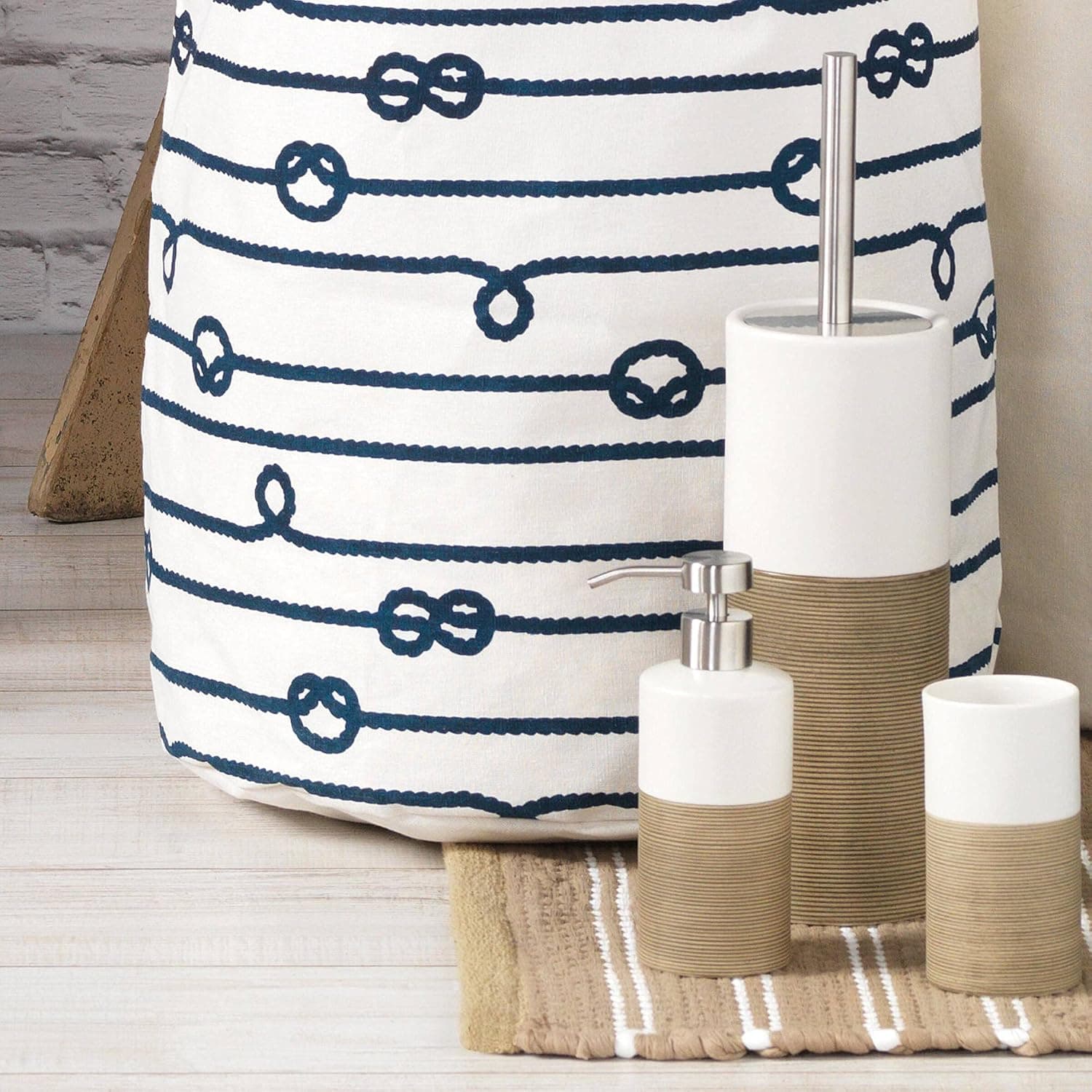 Sealskin Doppio, Porte-brosse WC porcelaine, Sable