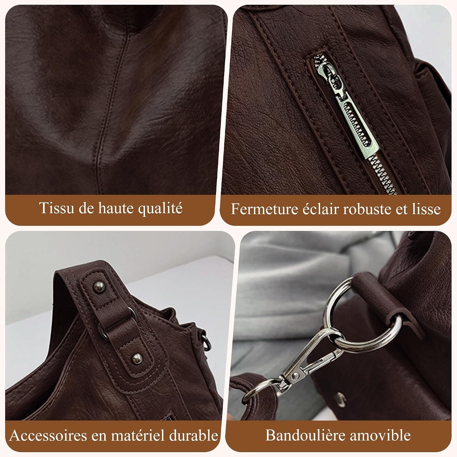 Sac À Main Femme PU, Sac Épaule Bandoulière, Cabas Moyen | Sac Moyen Femme Y2K Vintage, Style Rétro Élégant, Rigide Grande Capacité Pour Travail, Shopping, Voyage Quotidien