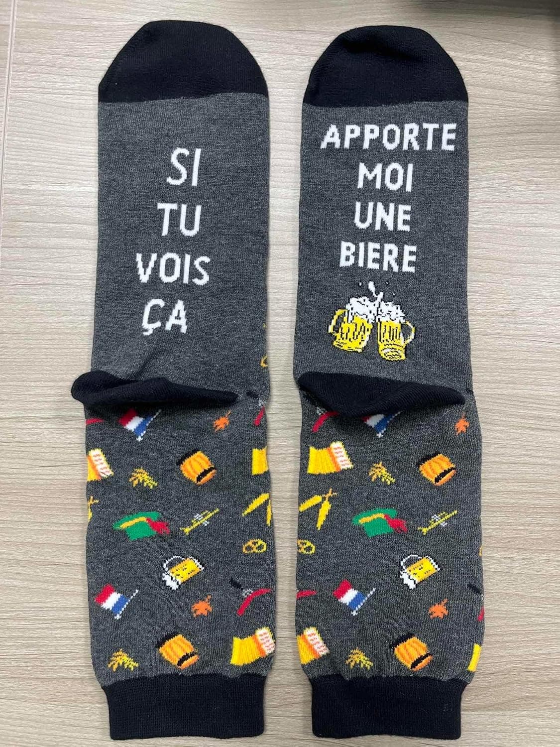 Chaussettes Homme Humour Rigolotes 39-46 Cadeau Homme Rigolo | Idée cadeau originale avec motifs bière et styles amusants, parfaite pour Noël, anniversaire ou fêtes spéciales.