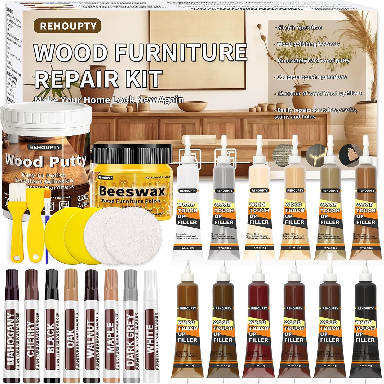 Kit Retouche Multicolore Pour Parquet Stratifié Et Meubles En Bois