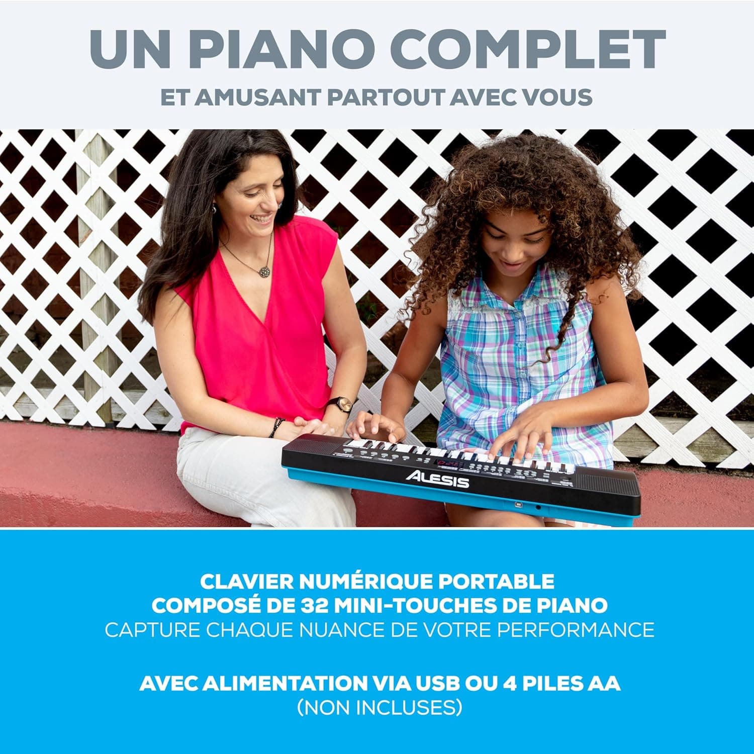 Alesis Melody 32 Mini Clavier Piano | 32 Touches, 300 Sons, Alimentation USB/Pile, Cours de Piano Inclus, pour Débutants