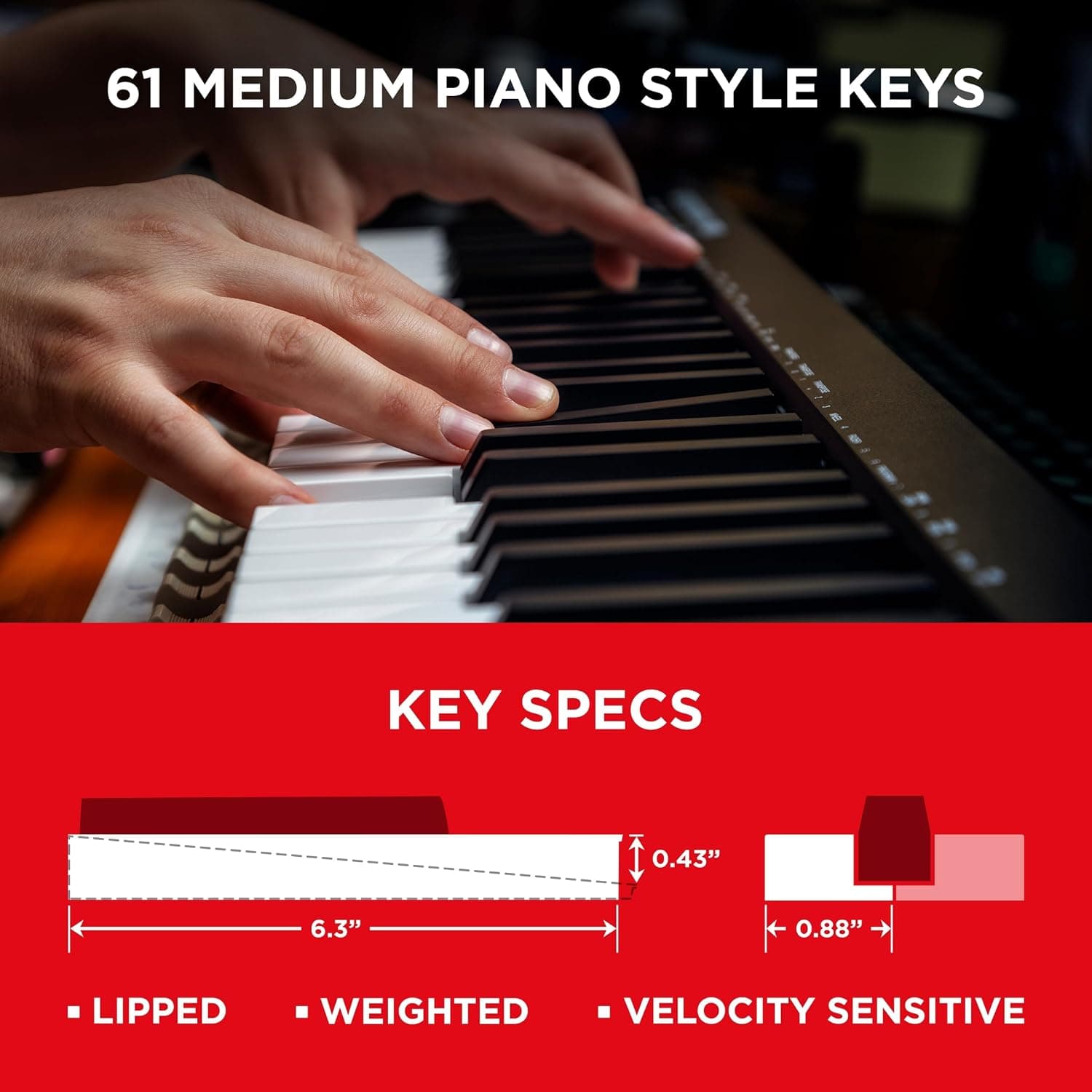 M-AUDIO Keystation 61 MK3 Controleur USB MIDI | Clavier 61 Touches Synth-Action, Commandes Assignables, Molettes Pitch/Mod et Logiciel DAW Inclus