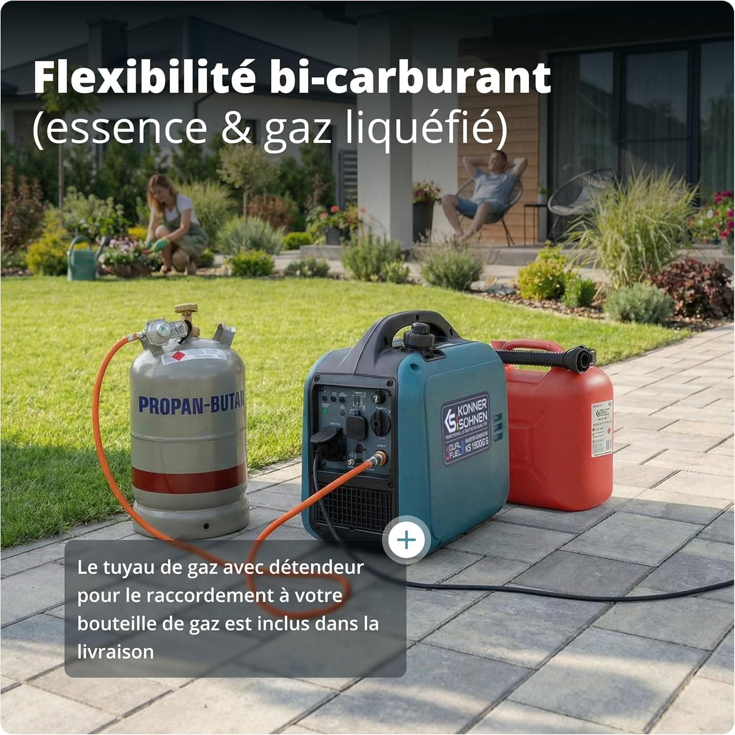 Könner & Söhnen KS 1900iG S Générateur inverter GPL essence 2000W,portable
