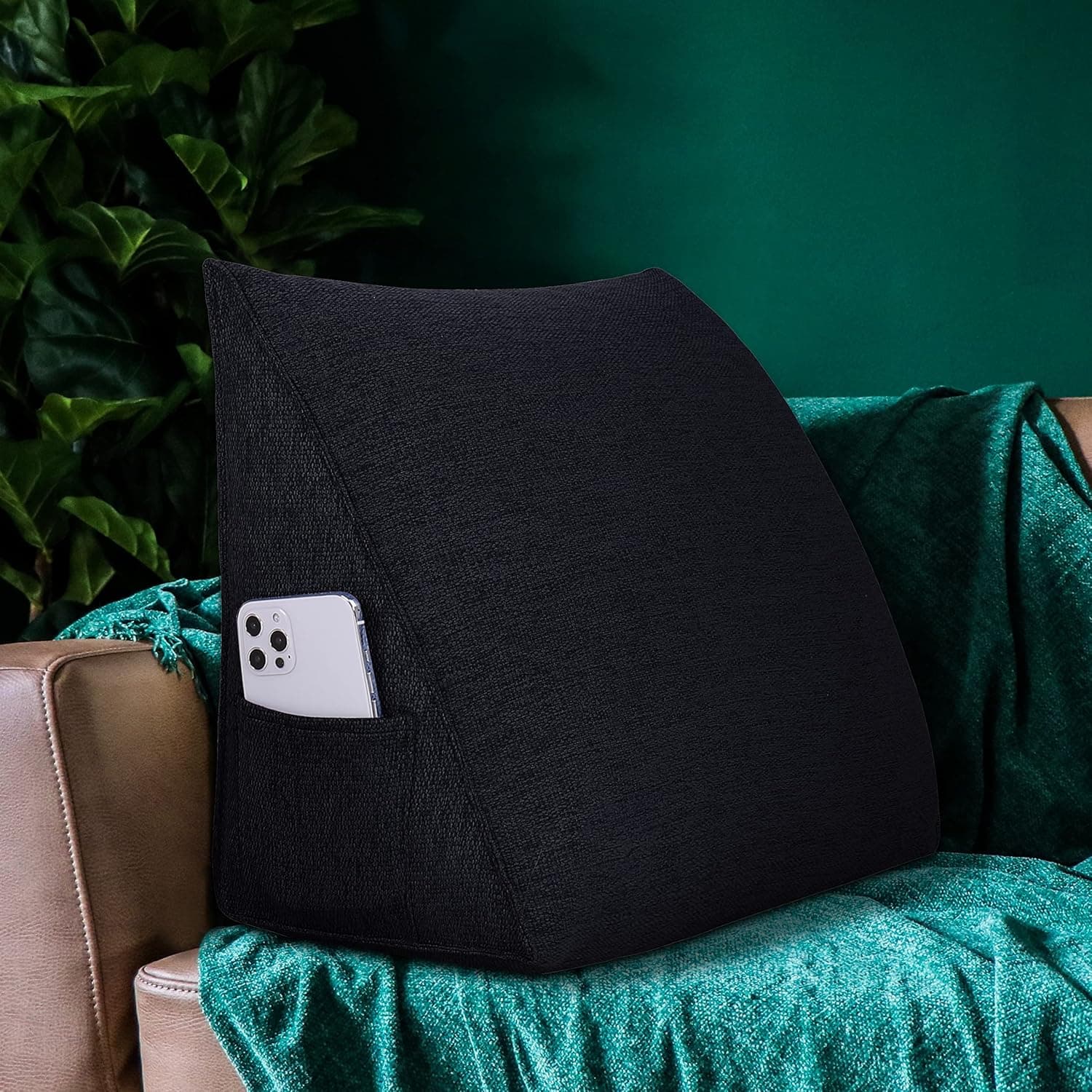 Johnear Coussin de Lecture Lit Triangulaire pour Canapé