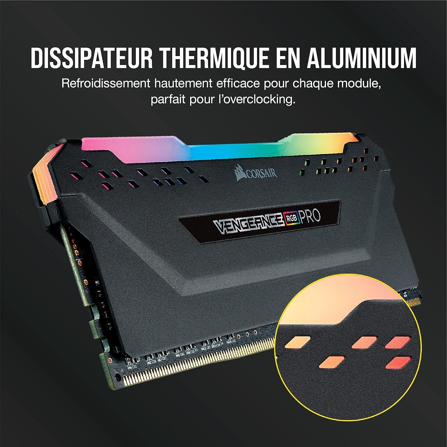 Vengeance RGB Pro 2 x 8 Go DDR4 Jusqu'à 3200MHz Cas 16 – Noir