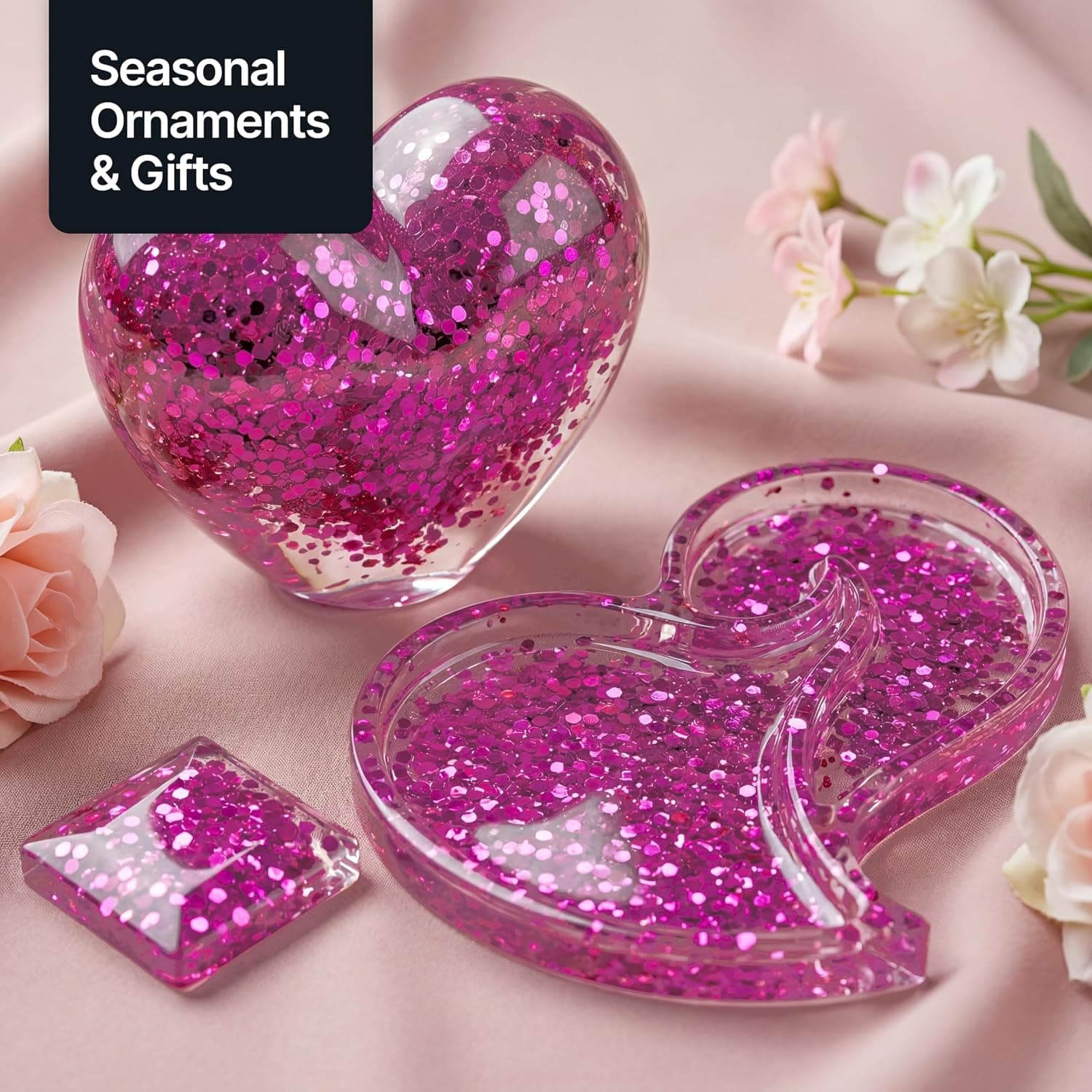 Paillettes pour artisanat gobelets en résine rose fuchsia cartes bijoux de Noël bougies super épaisses 100 g/3,5 oz