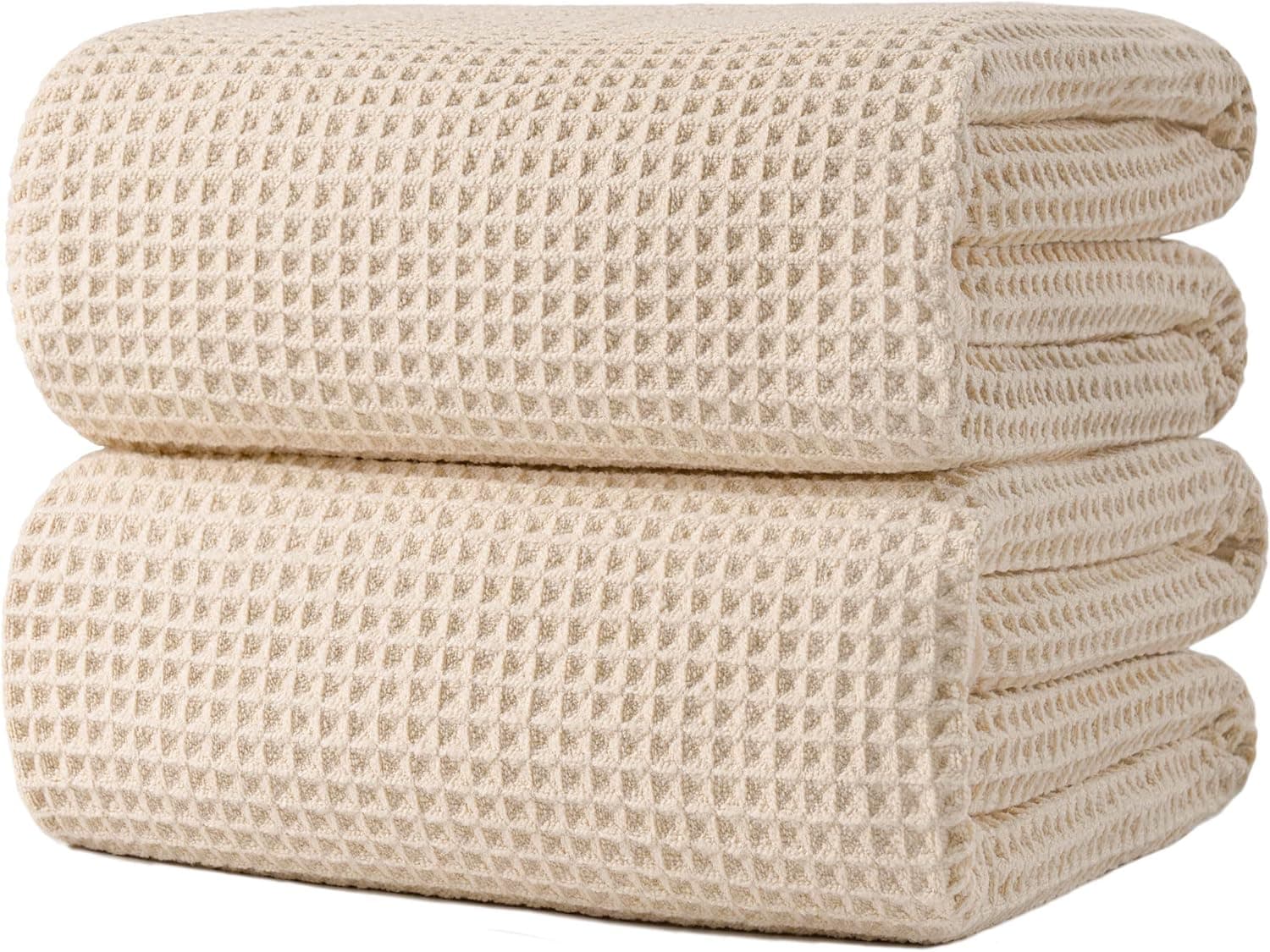 Polyte Drap de Bain XL Microfibre Gaufrée 430 GSM, Lot, 88,9x177,8 cm