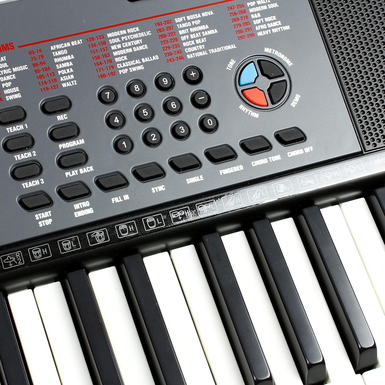 RockJam RJ461 Clavier Piano 61 Touches avec Pitch Bend pour Débutants | Synthétiseur débutant portable avec pitch bend, 300 sons, autocollants de notes et cours pour enfants et adultes