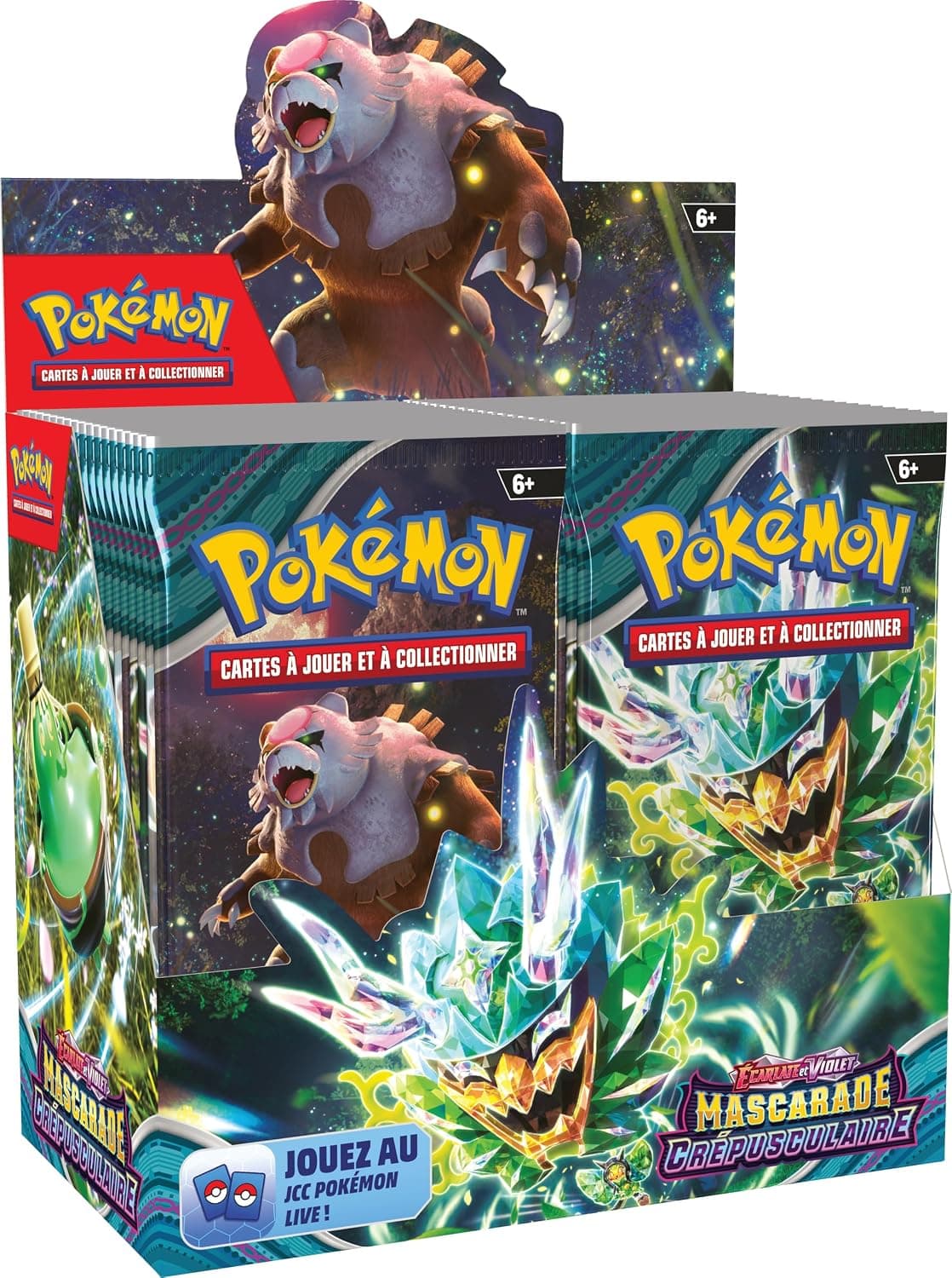 Pokémon: présentoir de boosters Écarlate et Violet – Mascarade Crépusculaire du JCC Pokémon (36 boosters)