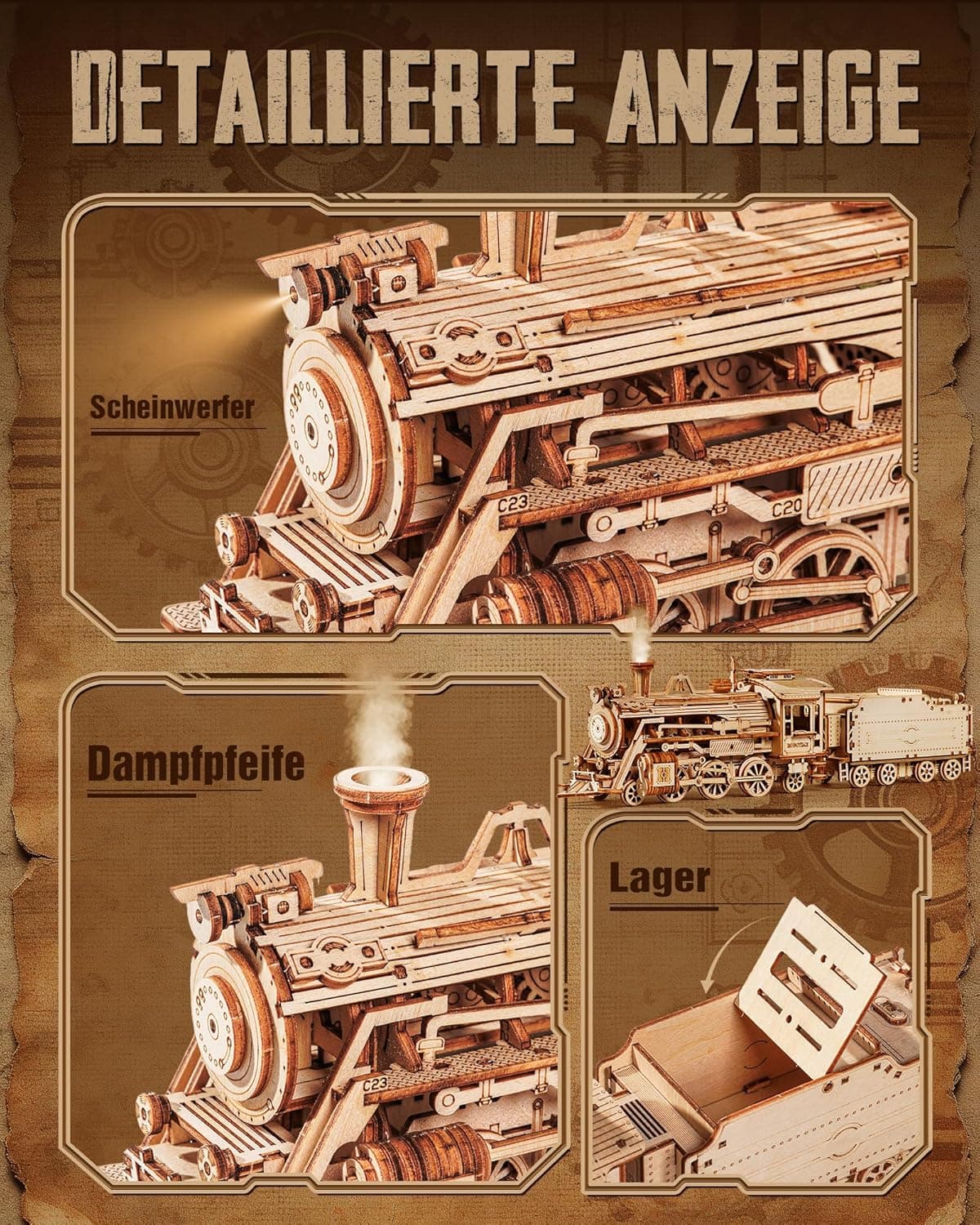Robotime Former des Kits de modèle de Puzzle 3D Artisanat de Construction mécanique d'auto-Assemblage pour Les Enfants, Les Adolescents et Les Adultes