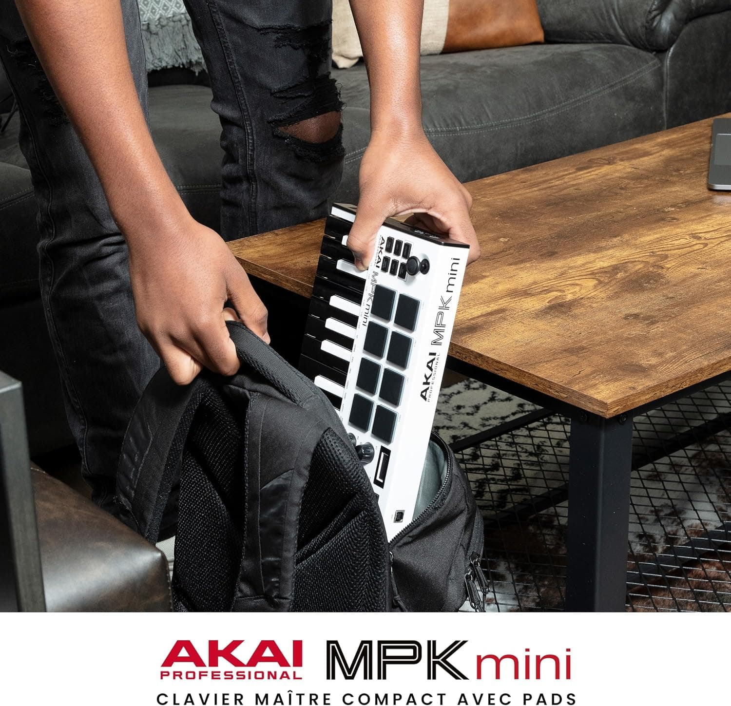 Akai Professional MPK Mini MK3 Clavier MIDI USB 25 Touches, Blanc | Touches Mini Sensibles à la Vélocité, 8 Pads MPC, 8 Boutons, Logiciels Inclus, pour Beatmakers, Producteurs et Home Studio