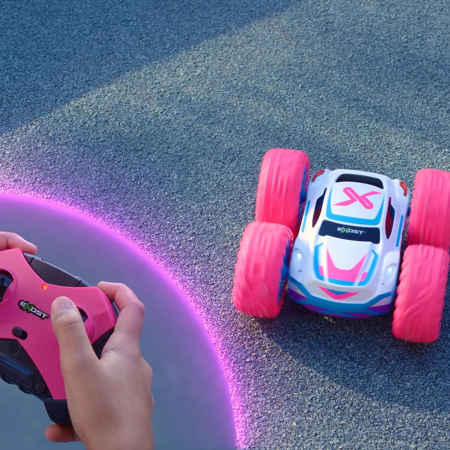 Silverlit - Exost Voiture Télécommandée Tout-Terrain 360 Cross - Batterie Rechargeable - Conduite sur 2 Faces à 360° + Phares LED - Vitesse : 12km/h - Jouet pour Enfants dès 5 Ans