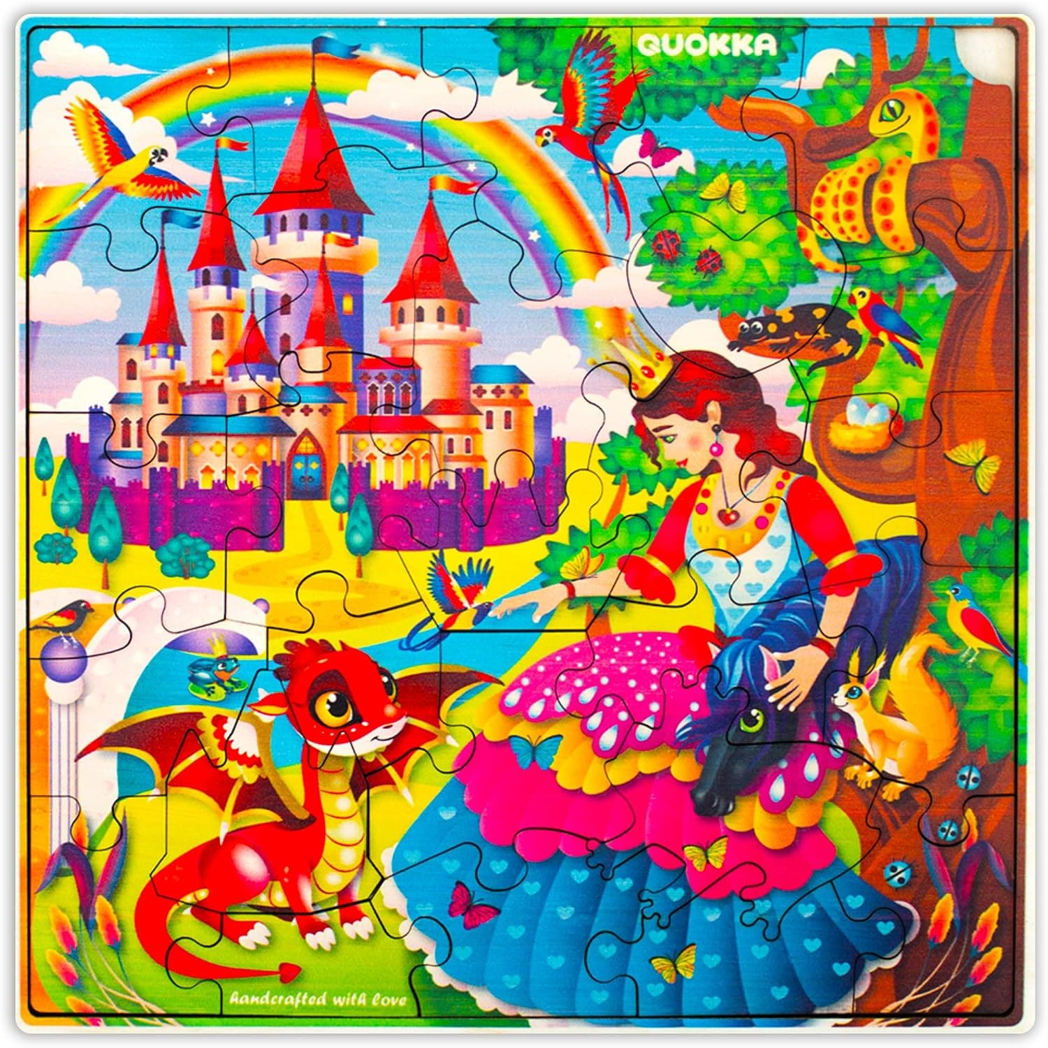 Quokka Puzzle Princesse en Bois Enfants 3 4 5 Ans – 28 Pièces Puzzle Enfant 6 7 8 Ans – Montessori Jouet Princesse en Bois pour Garçons et Filles - Cadeau Jeux Éducatifs