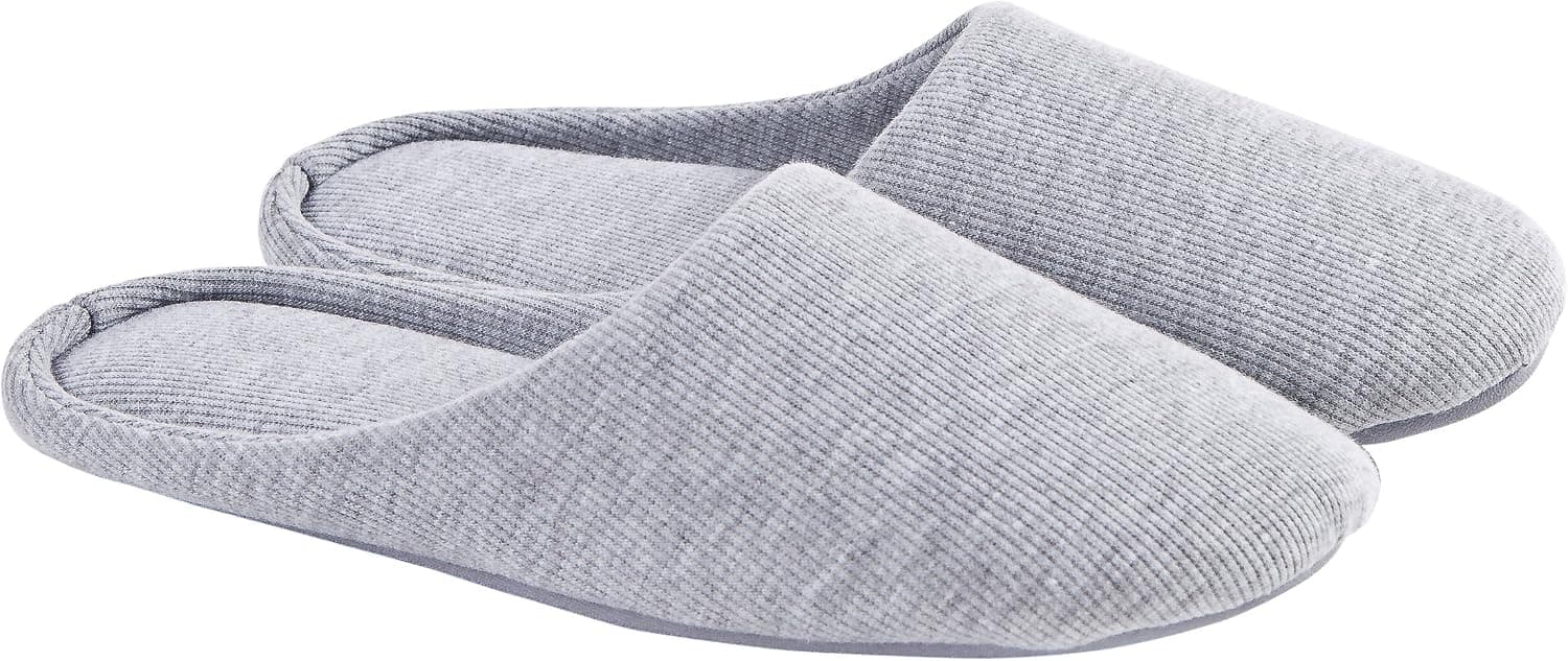 ofoot Pantoufles Intérieur pour Femmes, Chaussures de Ville Antidérapant en Coton Lavable avec Mousse Moire de Forme