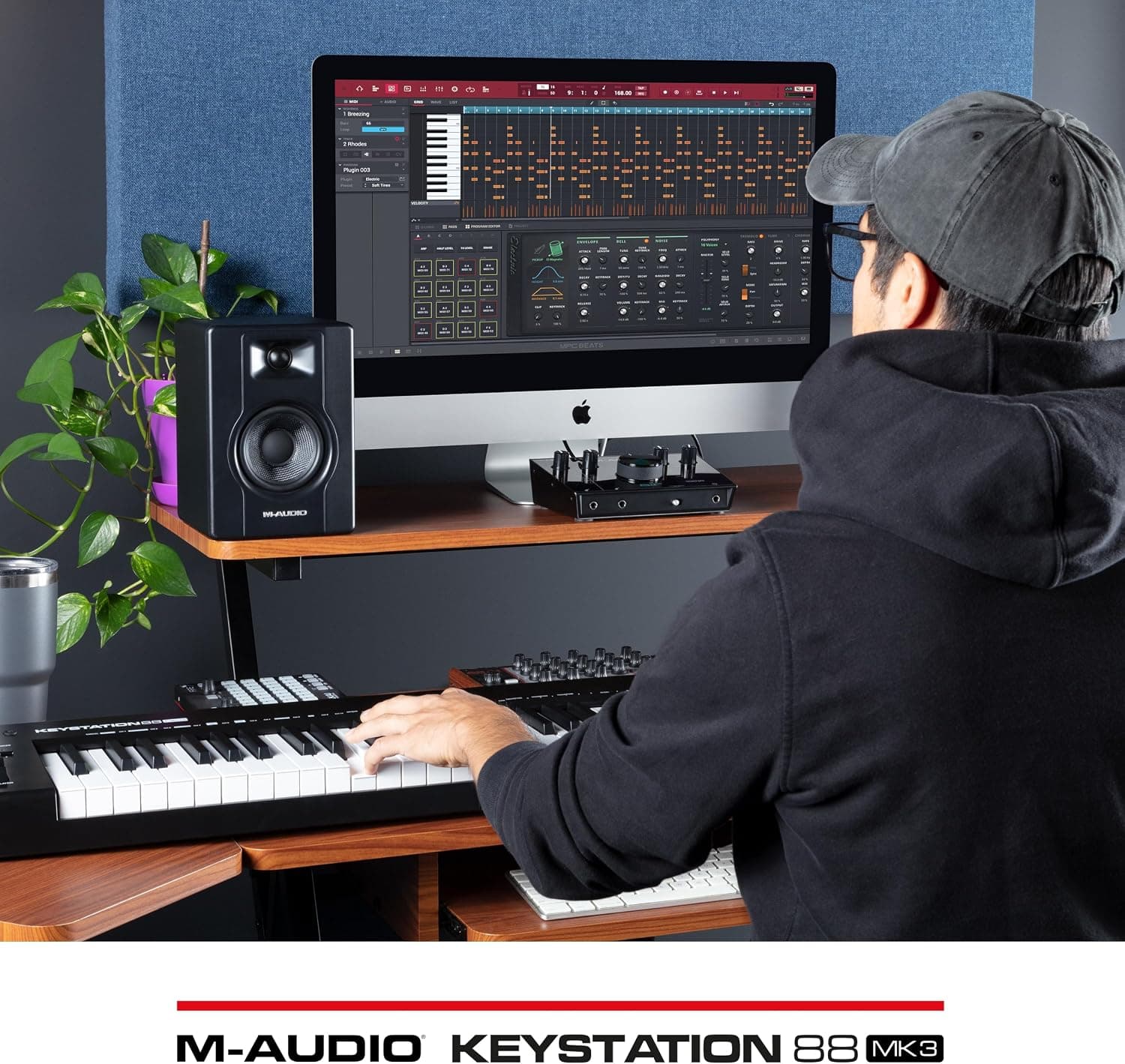 M-AUDIO Keystation 88 MK3 Controleur USB MIDI | Controleur 88 Touches Semi-Lestees pour Synthetiseurs Virtuels et Logiciel DAW d'Enregistrement Inclus